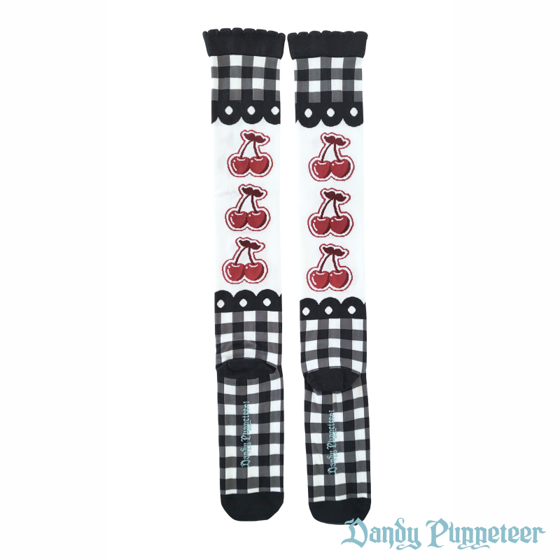 Cherry Gingham Over Knee Socks - Image 13