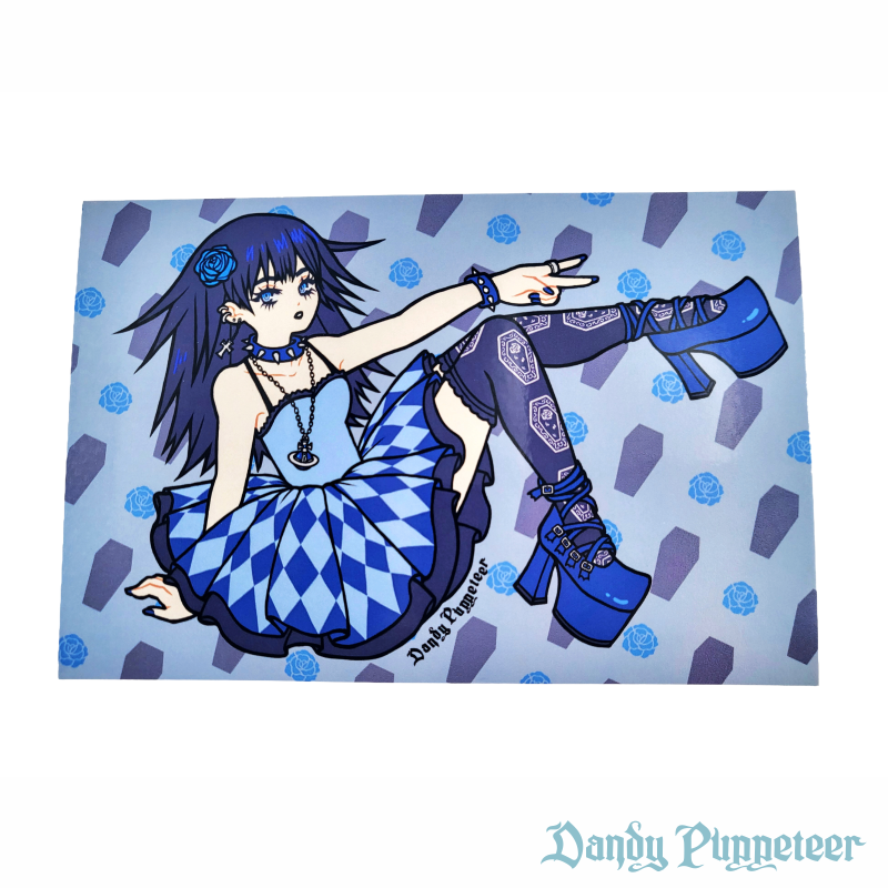 Blue Rose Coffin Print