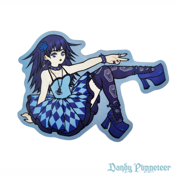 Blue Rose Coffin Sticker