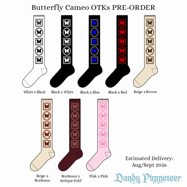 Butterfly Cameo Over Knee Socks : PRE-ORDER